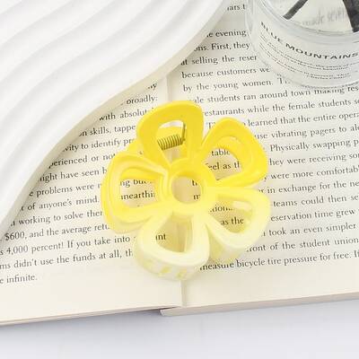 Gradient Hollow Flower Plastic Claw Hair Clips