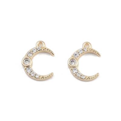 Brass Micro Pave Clear Cubic Zirconia Pendants