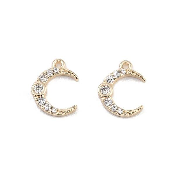 Brass Micro Pave Clear Cubic Zirconia Pendants