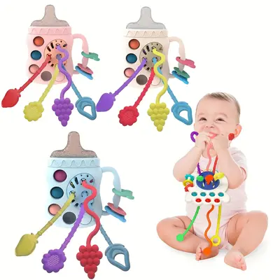 Toys for 1 Year Old Boy Gifts - Baby Toys 12-18 Months Silicone Pull String Toys for 1 Year Old Girl Gifts Travel Toys for To...