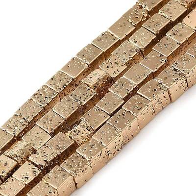 Electroplated Natural Lava Rock Beads Strands