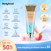 BodyAccel Whitening Toothpaste -Niacinamide Peach Mint Flavor | Vegan, Fluoride-Free, Antiplaque & Fresh Breath | Oral Hygien...