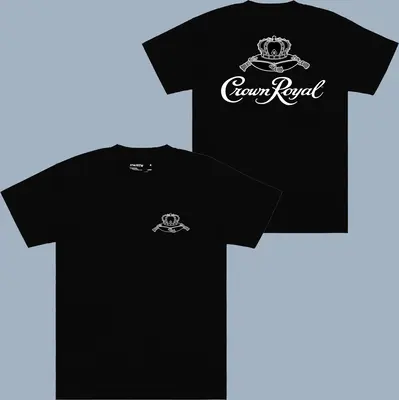 Crown Royal Black And White Logo T-shirt - 2 Side - Versatile Unisex Wear - Find Your Look - All Sizes Offered - Vibrant Patt...