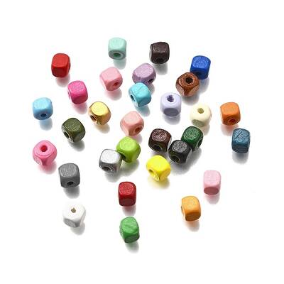 Spray Painted Wooden Beads