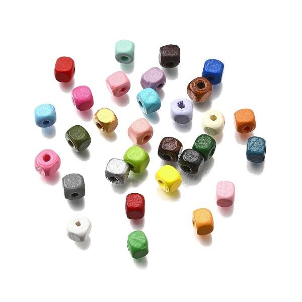 Spray Painted Wooden Beads