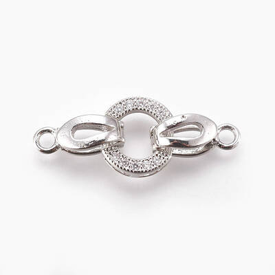Brass Micro Pave Cubic Zirconia Fold Over Clasps