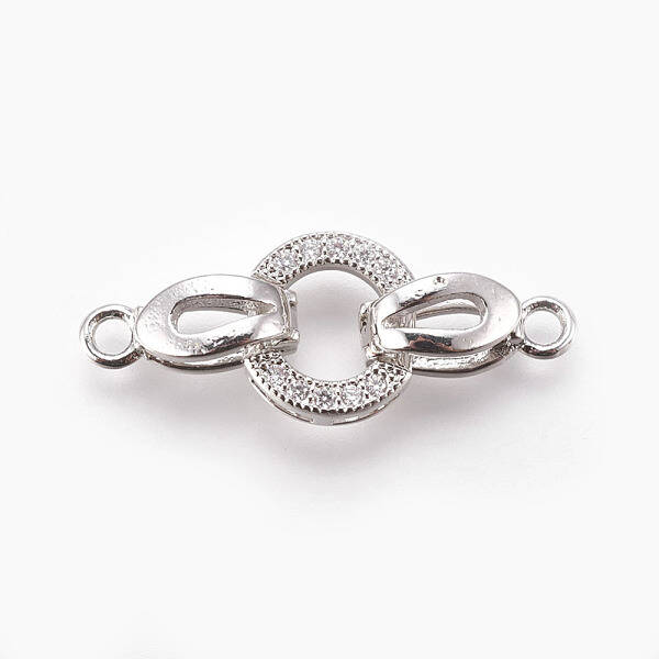 Brass Micro Pave Cubic Zirconia Fold Over Clasps
