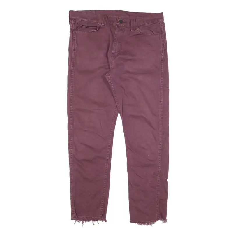LEVI'S 508 Trousers Maroon Regular Tapered Mens W32 L27