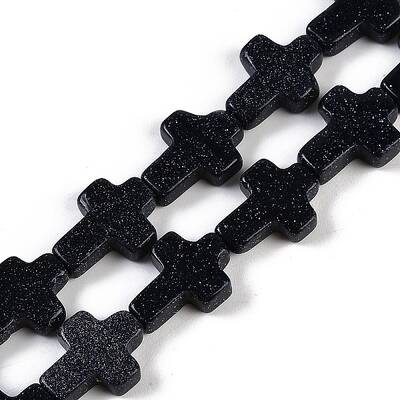 Synthetic Blue Goldstone Beads Strands