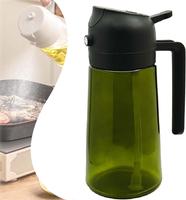 2 Count，16oz/470ml Glass Olive Oil Sprayer for Cooking - 2 in 1 Olive Oil Dispenser for Kitchen Gadgets, Air Fryer, Salad, ...