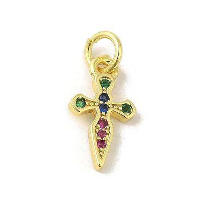 Brass Micro Pave Cubic Zirconia Charms