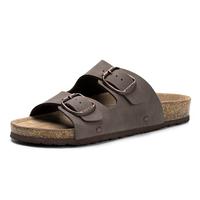FITORY Womens Flat Sandals with Cork Footbed, Open Toe Slides Adjustable Slip On Outdoors Slippers for Summer Size 6-11