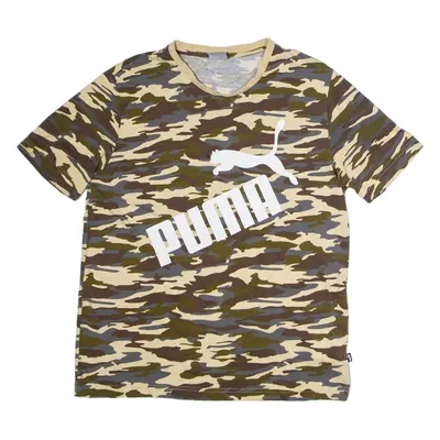 PUMA Camouflage Mens T-Shirt Beige Crew Neck M