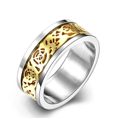 Fashionable 316L Titanium Steel Wide Band Rings