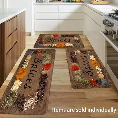 1 Piece Food Letter Pattern Rug, Non-slip Absorbent Carpet, Creative Home Decoration Floor Mat