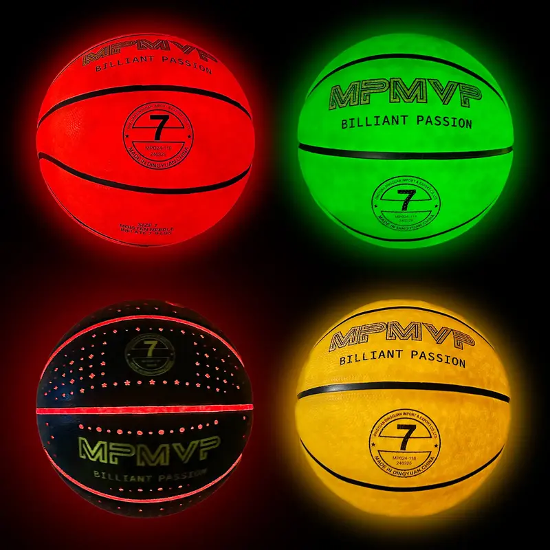 Glow in The Dark Football Basketball & Soccer with FREE Bag & Bump - 30 Hours of Nighttime Play