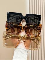 Unisex Simple Style Square Frame Tinted Lens Sunglasses, Lightweight Durable Sunglasses for Women, Trendy Casual Men's Sungla...