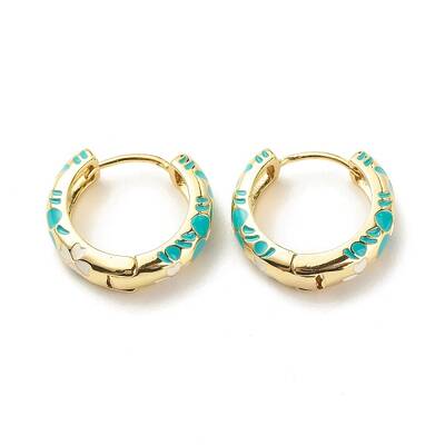 Flower Enamel Hoop Earrings