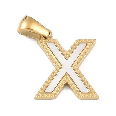 Natural White Shell Alphabet Pendants