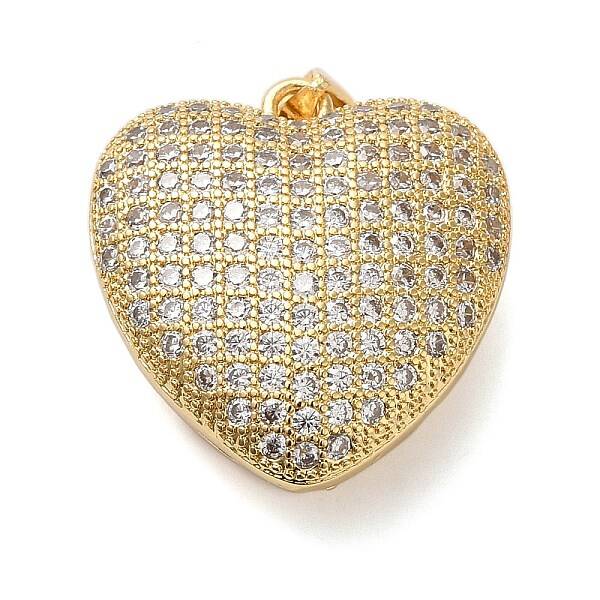 Brass Micro Pave Clear Cubic Zirconia Pendants