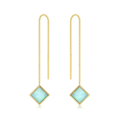 14K Gold Opal Drop Earrings