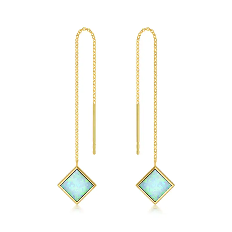 14K Gold Opal Drop Earrings