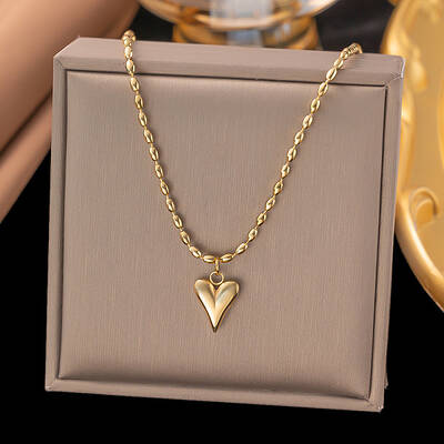 304 Stainless Steel Heart Pendant Necklaces for Women