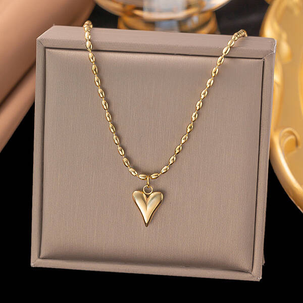 304 Stainless Steel Heart Pendant Necklaces for Women