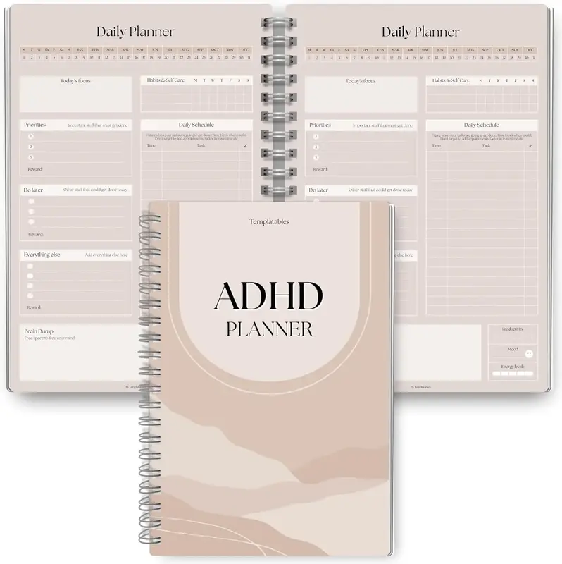 ADHD Daily Planner for Neurodivergent Adults - Productivity Daily Planner & Task Management to Stay Organized and Focused (Lu...
