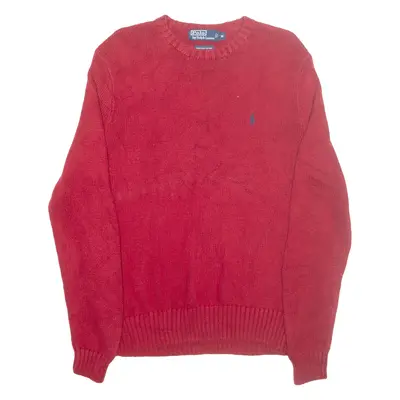 POLO RALPH LAUREN Mens Jumper Red Tight Knit M