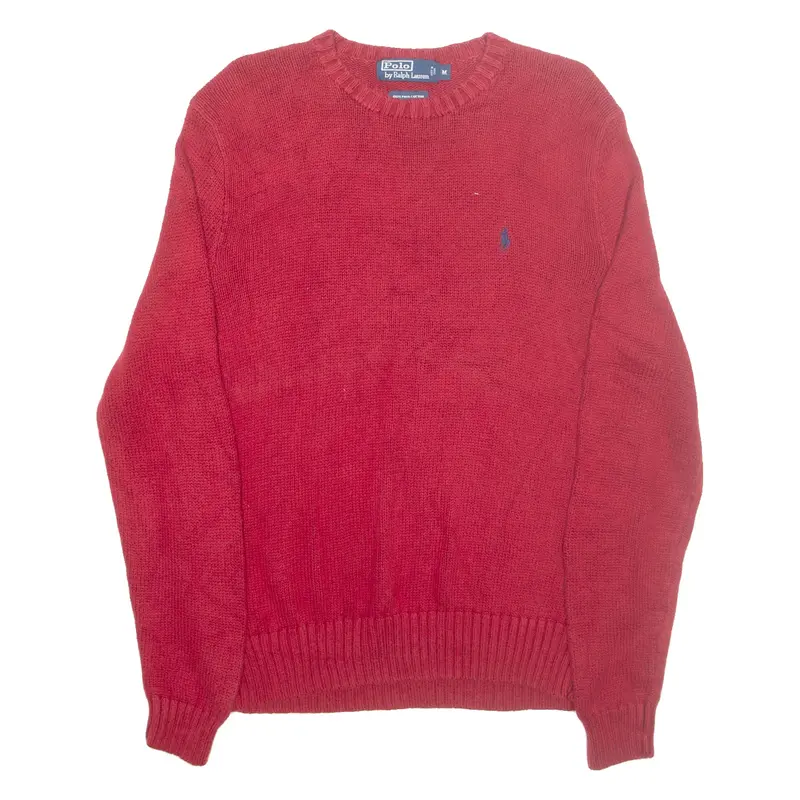 POLO RALPH LAUREN Mens Jumper Red Tight Knit M