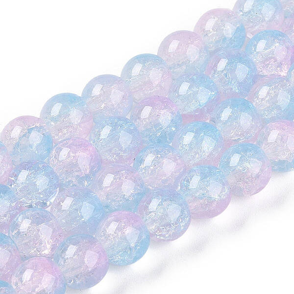 Transparent Crackle Glass Bead Strands