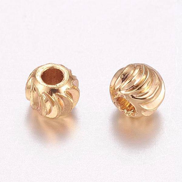 Brass Corrugated Beads
