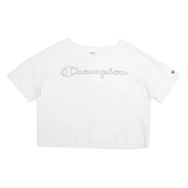 CHAMPION Cropped Oversized Womens T-Shirt White M