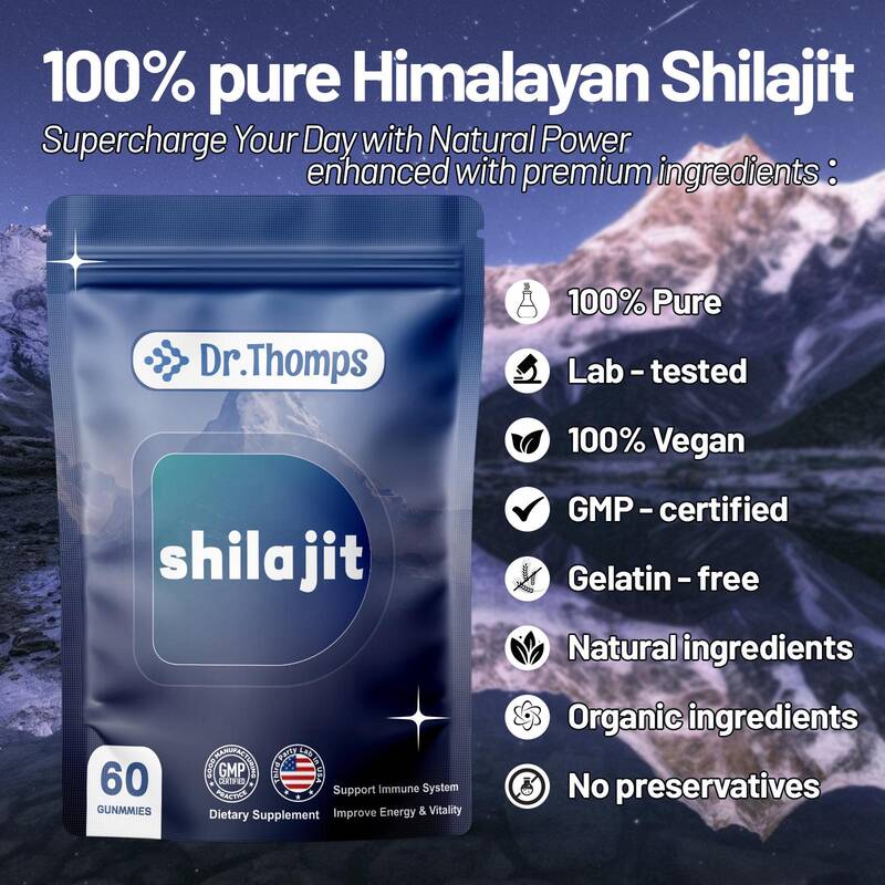 [buy 1 get 1]Dr.Thomps Premium Gold Himalayan Shilajit Gummies I Lab Tested I Individually Packaged I Ashwagandha, 75% F
