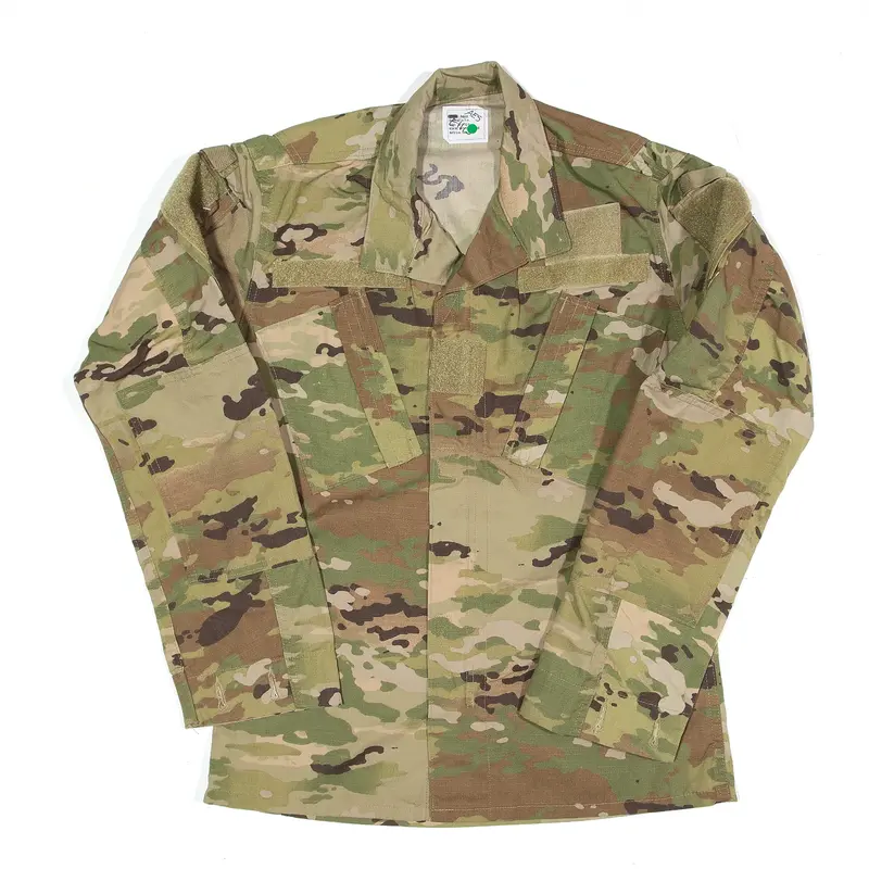 PINEBELT PROCESSING Woodland Army Combat Military Jacket Green Camouflage Mens S
