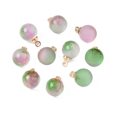 Two Tone Transparent Spray Painted Glass Pendants