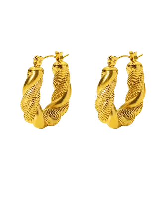 18K Gold Hoop Earrings - Devoted to You Twisted