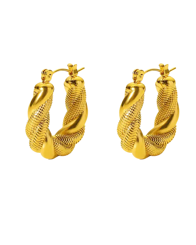 18K Gold Hoop Earrings - Devoted to You Twisted