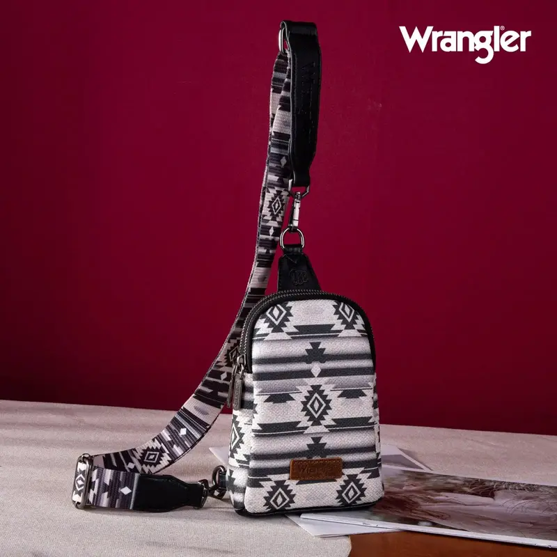 Wrangler Southwestern Print Canvas Crossbody/Sling/Chest Bag