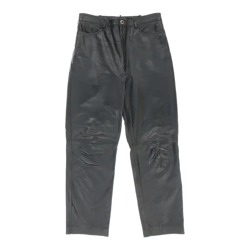 Vintage Unbranded Trousers - 30W UK 8 Black Leather