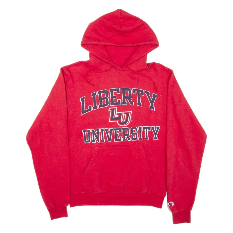 CHAMPION Liberty University Mens Red Hoodie USA S