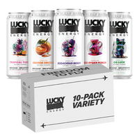 Lucky Energy - Zero Sugar Energy Drink Beverage - 16oz Cans - 200mg Caffeine with Maca, Ginseng, Beta Alanine & Taurine, Zero...
