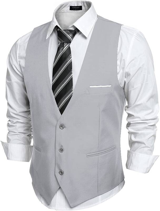 Slim Fit Jacket Vest (US Only), Grey / XXL