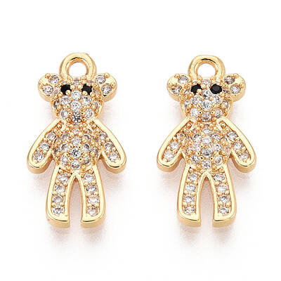 Brass Micro Pave Clear Cubic Zirconia Pendants