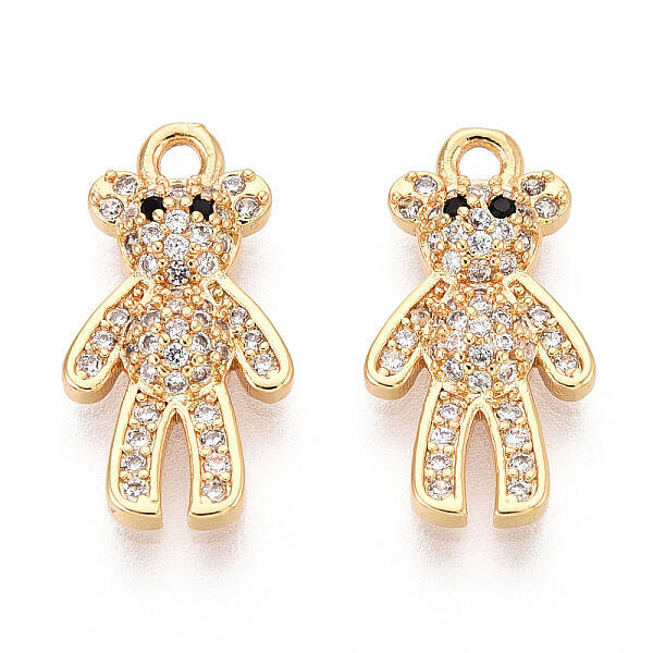 Brass Micro Pave Clear Cubic Zirconia Pendants