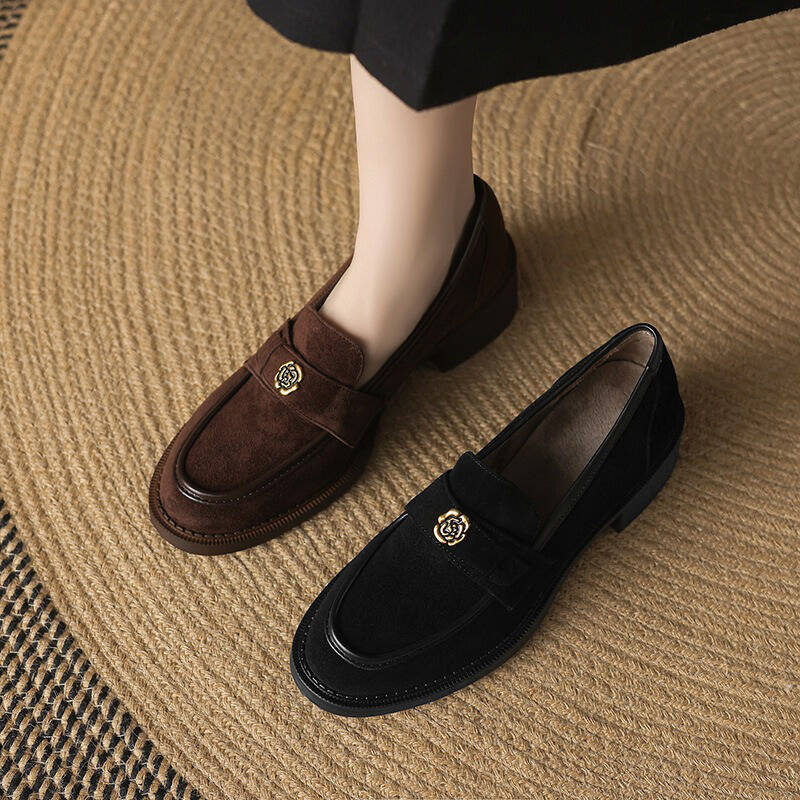 CHIKO Ajda Round Toe Block Heels Loafers Shoes