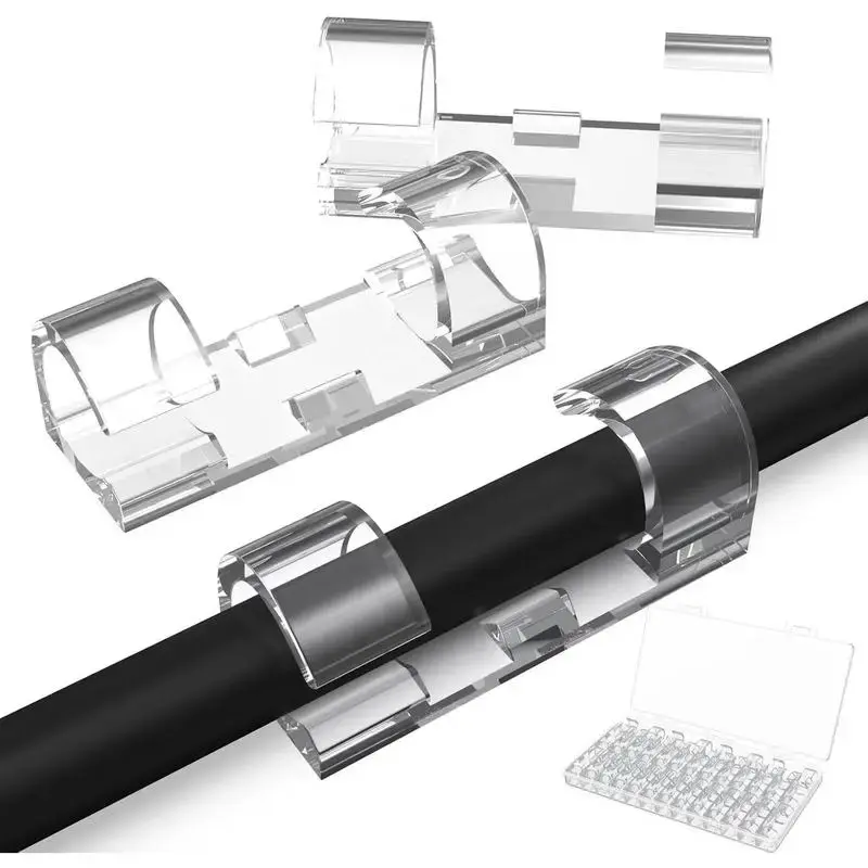 30 count Adhesive Clips:Cord Management Clips Cord Clips Wire Holders for Cords Holder Clip Management Clips for Home and Off...