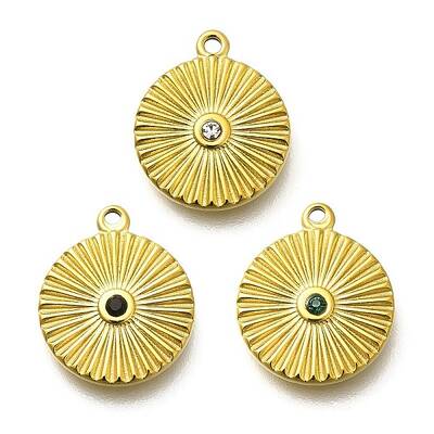 304 Stainless Steel Rhinestone Charms