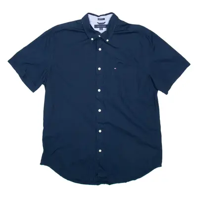 TOMMY HILFIGER Mens Plain Shirt Blue L